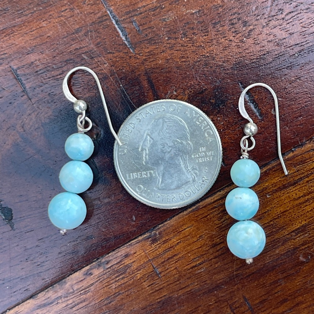 Jay King Larimar Stone beaded earrings - Picture 5 of 6